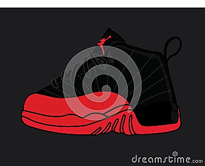 Air Jordan 12 red Stock Photo